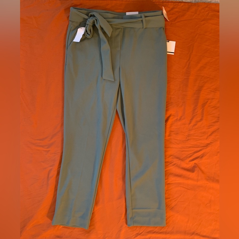 Straight leg mint green casual pants